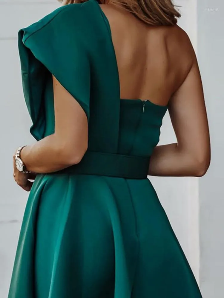 slim fit dress slacks ASOS DESIGN Bare Shoulder Prom Scuba Midi Dress In Forest Green main image 1