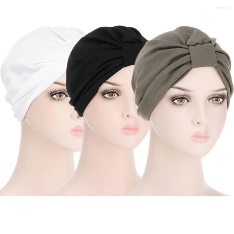 Ethnic Clothing 3PCS Women Hair Loss Hat Head Scarf Turban Cap Hijab Muslim Cancer Chemo Cover Wrap Islamic Bonnet Pleated Skullies Beanies