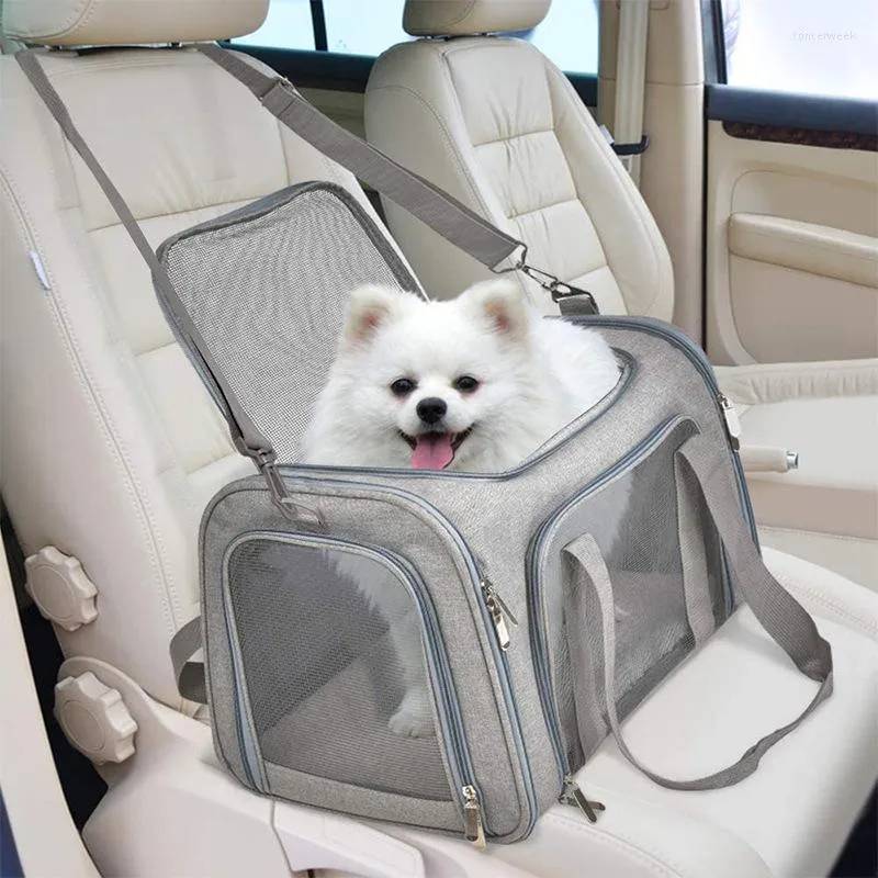 Dog Car Seat Covers Carrier For Pet Bag Outdoor Portable Soft Transparent Breathable Foldable Cat Accessories