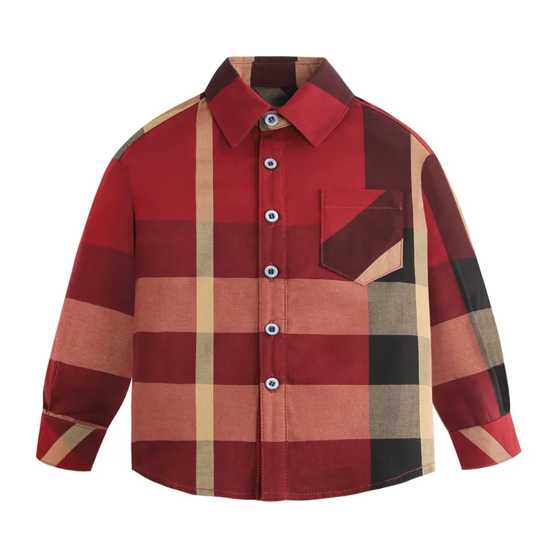 Kids Shirts Designer Clothing English Style Boys Lapel Striped Shirt Classic Toddler Tops