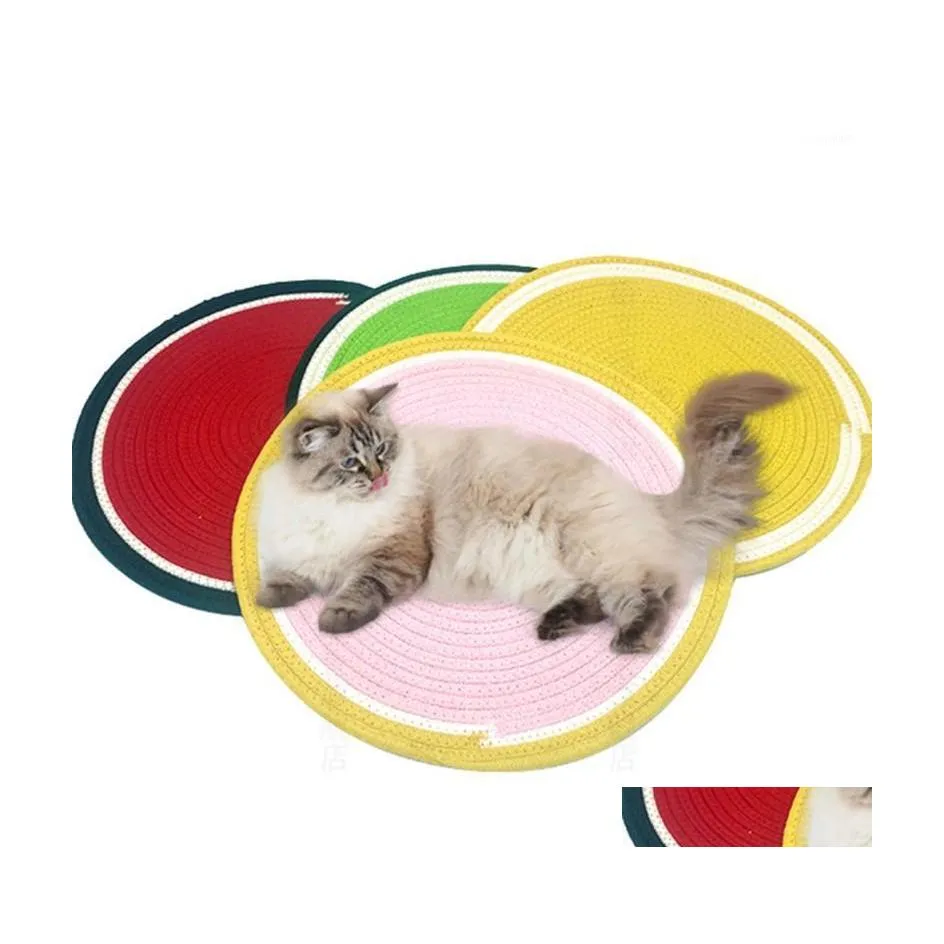 Kedi Yatak Mobilya Anti Slip Scracer Kazan Mat Sisal Scratch Halı Pençe Pad Slee Halı Kitty Oyuncak Koruma Kanepe 0 Damla Desl Dhayw