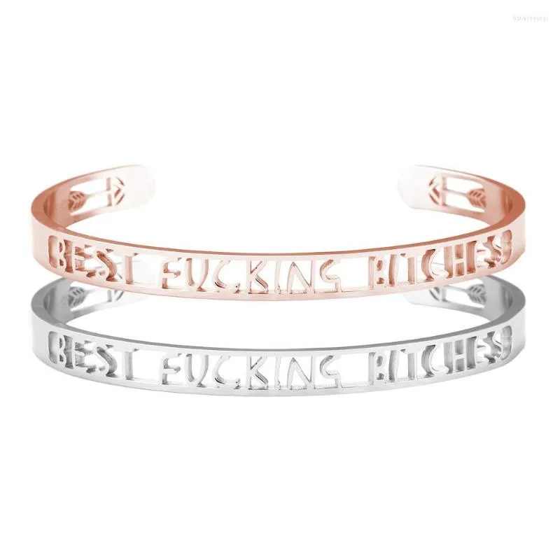 Bracelet PolishedPlus Personnalisé Titane Humour Lettre Creuse Bracelet Personnalisé Homme Bijoux Pour Femmes Fille Cadeau