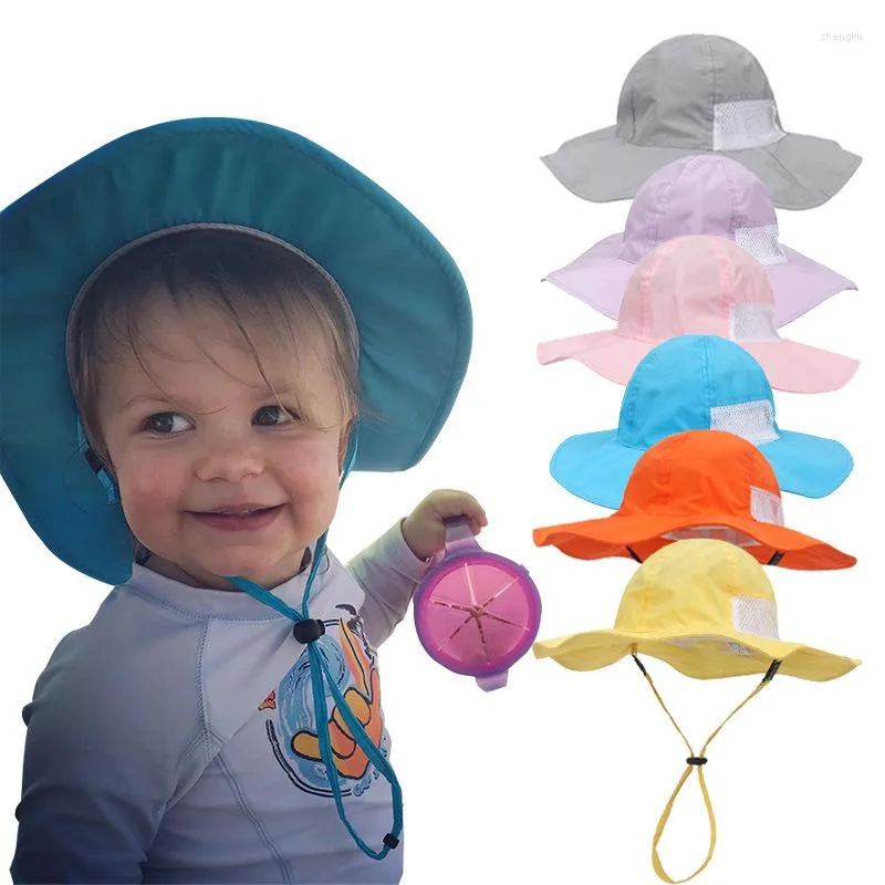 Hair Accessories ICEY KIKO Infant Baby Outdoor Beach UV Protection Bucket Hats Kids Wide Brim Panama Hat Sun Caps For Girs Boys