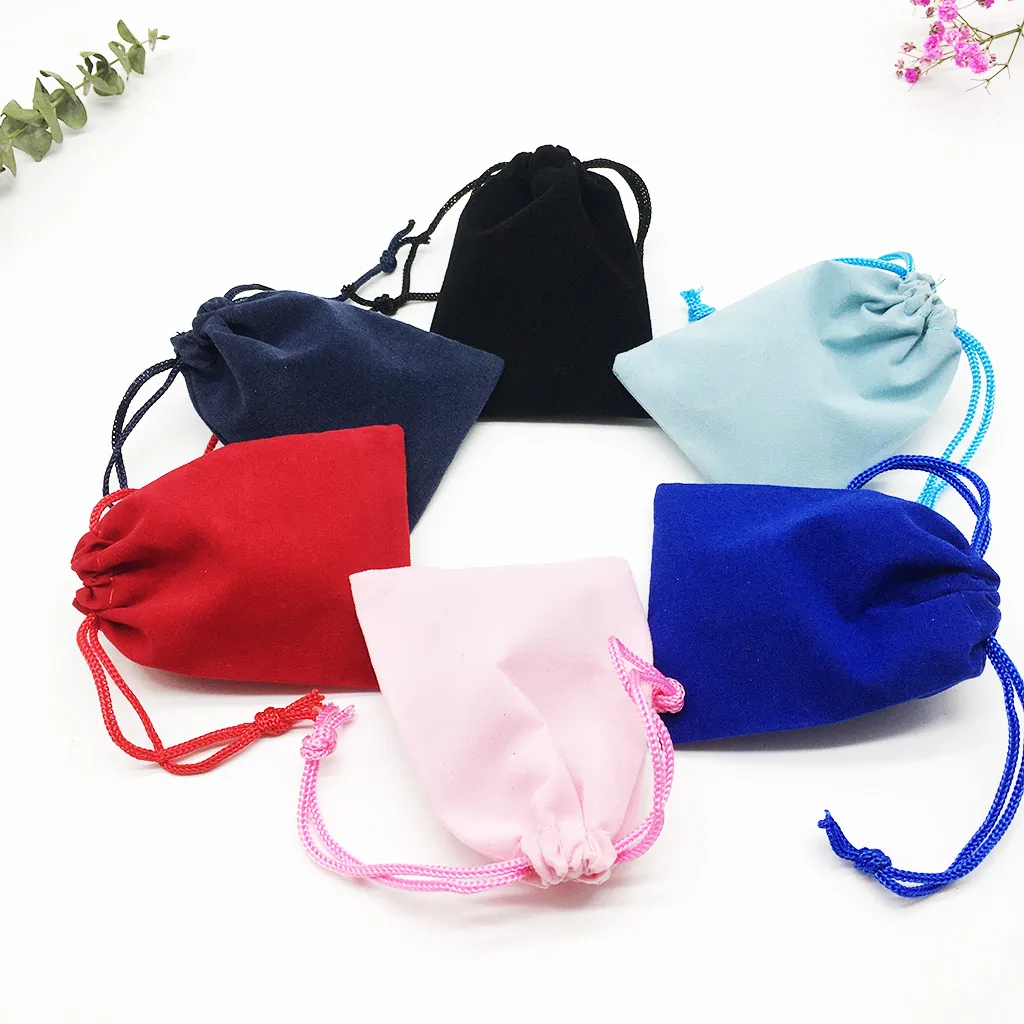 100pcs Personalized Jewelry Pouches Custom Logo Soft Velvet