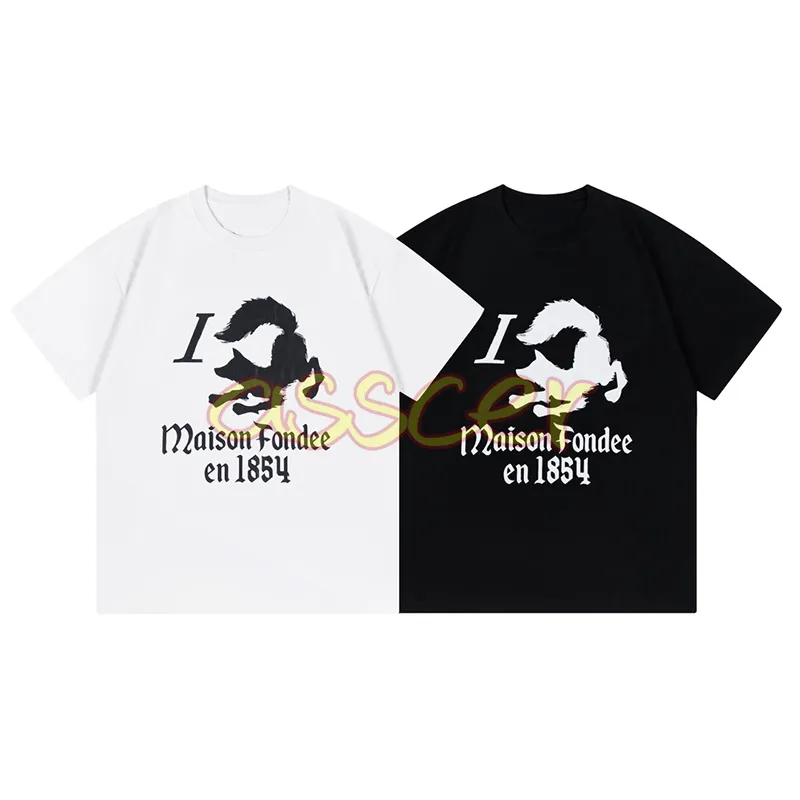 디자이너 남성 T 셔츠 여성 패션 FOX LETTER PRINT TEES UNISEX ROUND NECK T SHIRTS 크기 XS-L