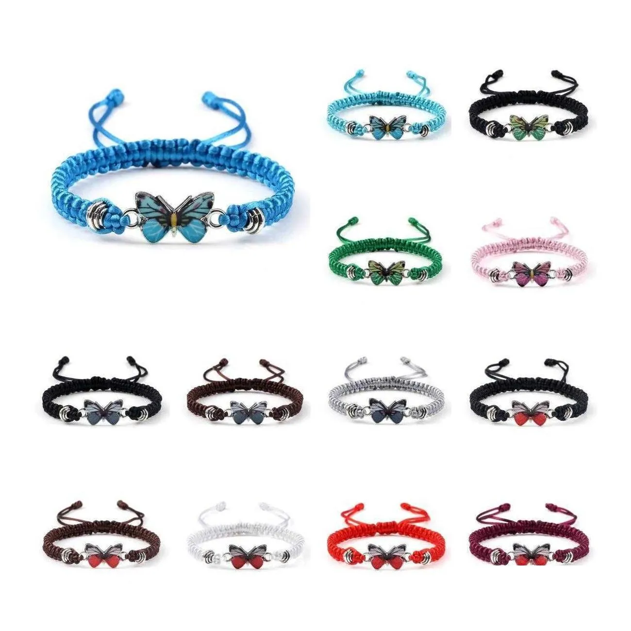 Chaîne Bk Gros Papillon Charme Bracelet Tressé À La Main Boho Bijoux Amitié Cadeau Pour Les Femmes Livraison Directe Bracelets Dhkam