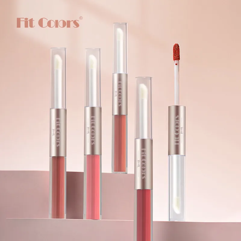 Double lèvre Gloss a terminé le rouge à lèvres ensemble pour les femmes de maquillage Plumper Set Kit Pigmented Gift Girls