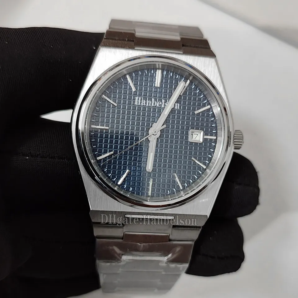 Męski obserwuj niebieski automatyczny ruch szklany dolne stalowe paski na rękę zegarki 40 mm