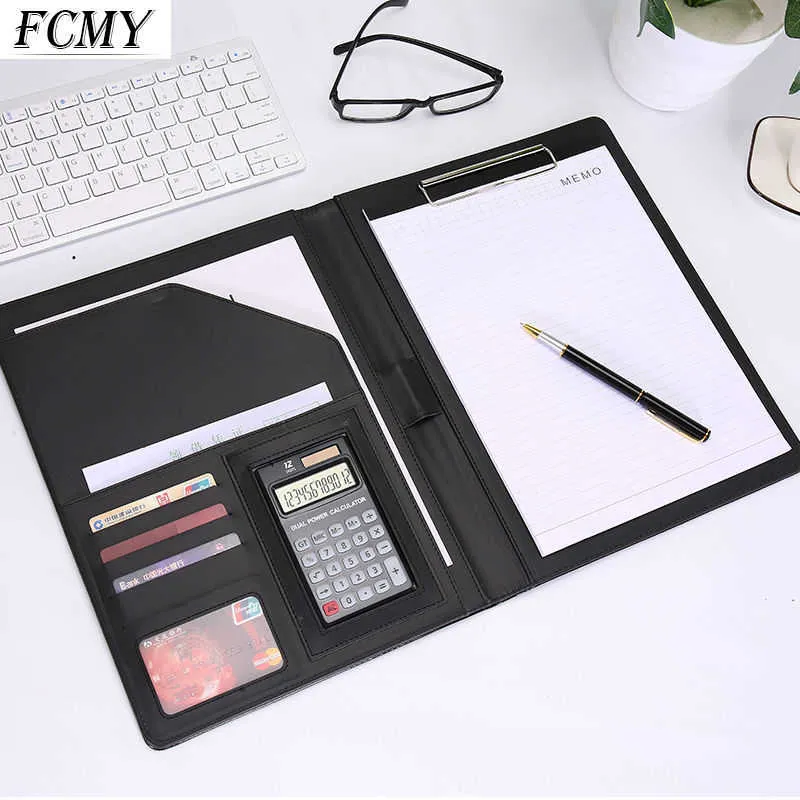 A4 PU classeur en cuir multifonction bureau fournitures organisateur gestionnaire porte-documents porte-documents Padfolio accessoires