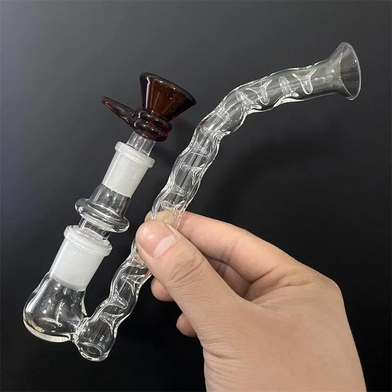 Sherlock Mini Marteau Tuyaux En Verre Mur Lourd Conception En Verre Poignée Cuillère Brûleur À Huile Fumer Tuyau pour Herbe Sèche Narguilé 7,5 pouces