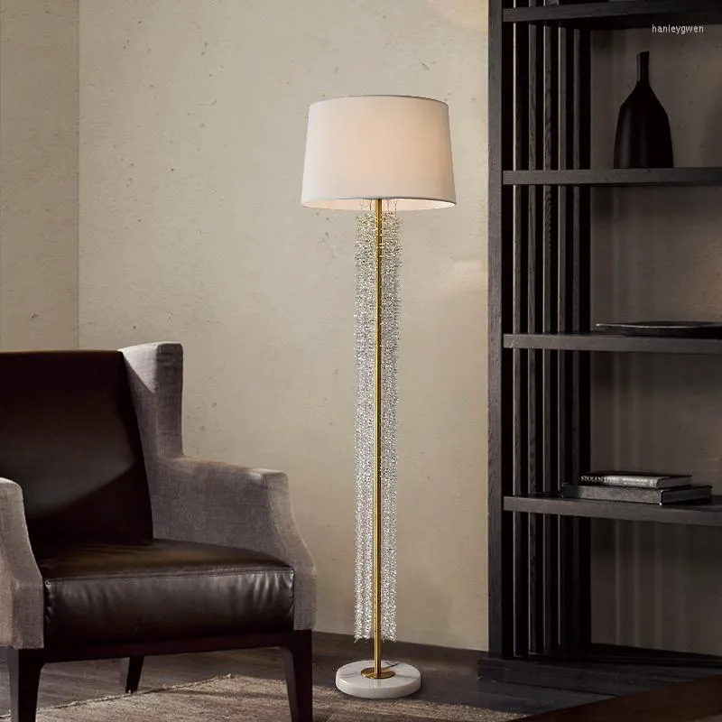 Floor Lamps Simple Modern Waterfall Crystal Decoration Vertical Lamp Exhibition Hall Study Room Living