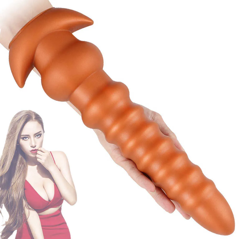 Articles de beaut￩ 35 cm ￉normes anus de bouchons de bouchons de bouchons de bougie masseur en silicone doux stimulateur de clituisant G-spot masturbator anal toys