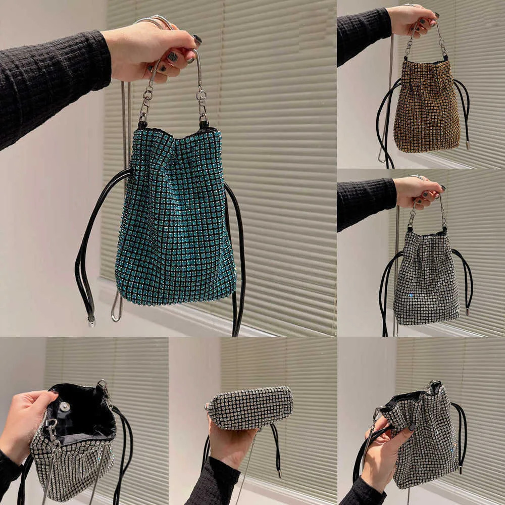 حقائب المساء حقائب دلو لامعة الماس حمل المصممون جودة المصممين عبر الجسم حقائب اليد