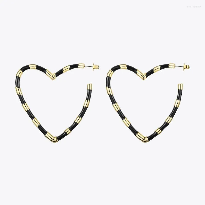 Hoop Earrings ENFASHION Heart Big For Women Accessories Gold Color Statement Mixed Hoops Earings Fashion Jewelry E191097