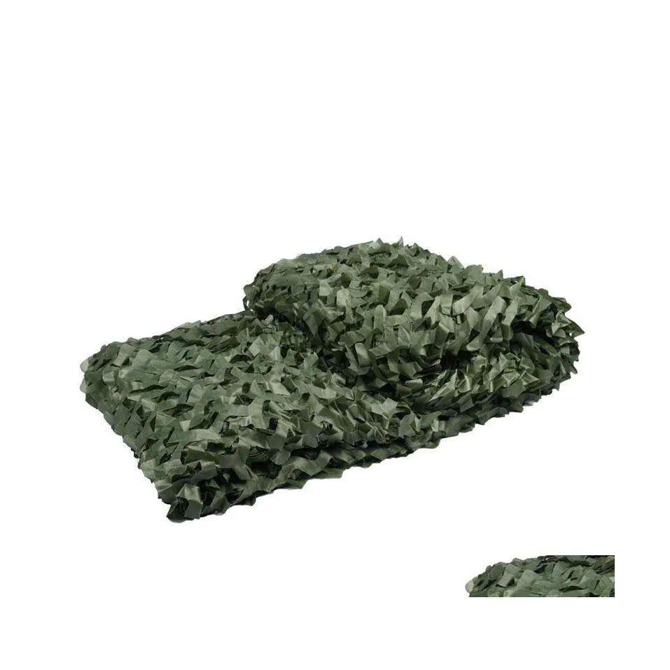 Skärm Camouflage Net 1,5Mx2 Camo Netting Infällbar Markis Trädgård Pergola Dekoration Staket Solskydd Party Cam Tält Drop Delivery H Dhpbe