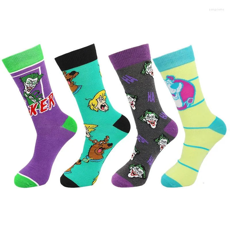 Heren sokken cartoon clown op maat gemaakte kleurrijke mode hiphop snoep kleur geschenken college slaapzaal grappig