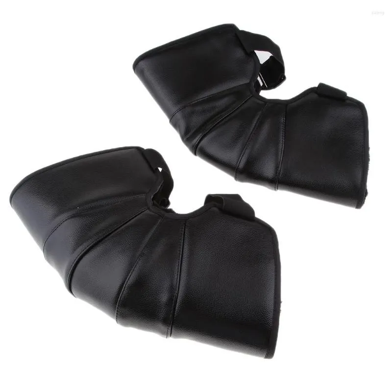 Armure de moto en cuir noir, 35cm, genouillère chaude, jambière, protection réglable