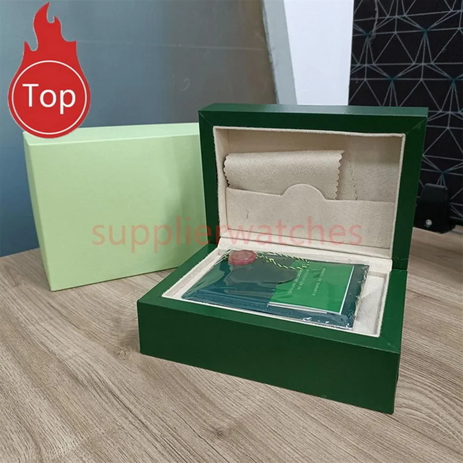 Rolex Reloj de lujo Caja de reloj para hombre Estuches Original Interior Exterior Mujer Relojes Cajas Hombres Reloj de pulsera Cajas verdes Tarjeta de folleto 116610 su233Z