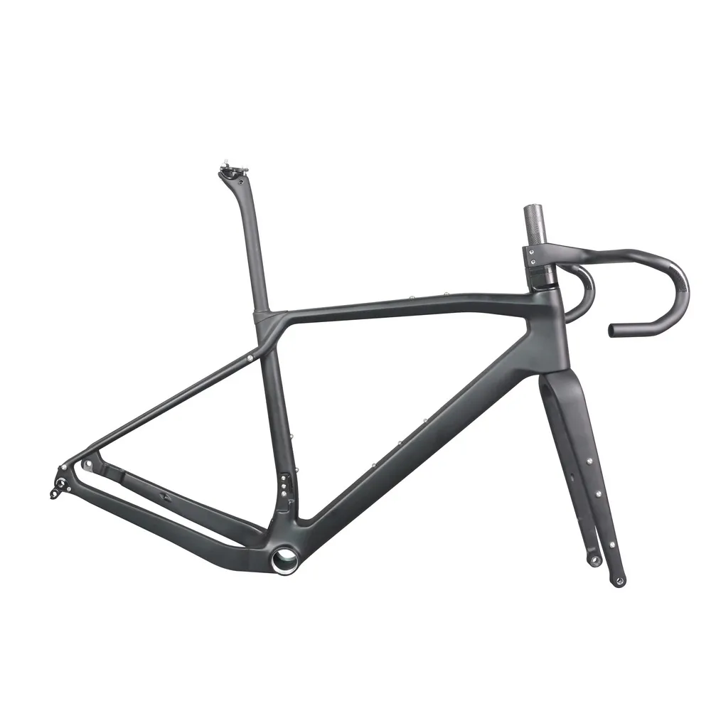 Full Hidden Cable Disc Gravel Bike Frame GR047 T47 Movimento centrale filettato con manubrio ghiaia Max Tire 700x47C