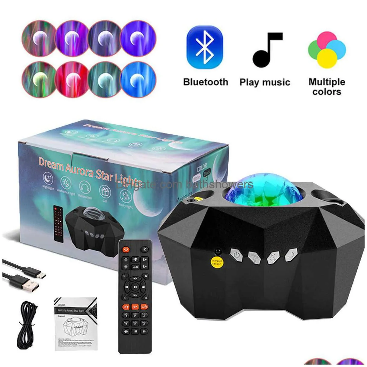 Proyector LED de galaxia para niños, Altavoz Bluetooth de estrella con luz  nocturna, lámpara de proyector Aurora para dormitorio, regalo de decoración  del hogar, luces nocturnas - AliExpress