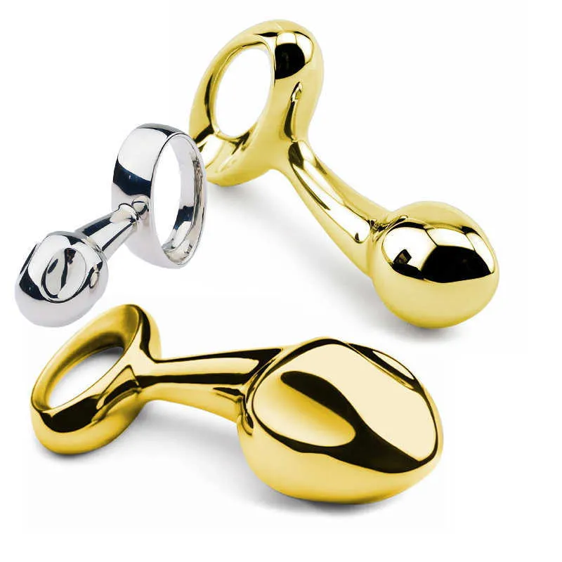 Schönheit Artikel Männlichen Prostata-massagegerät Anal Plug Handheld Pull Ring Butt Für Männer Frauen Masturbators Metall Perlen Erotische sexy Spielzeug