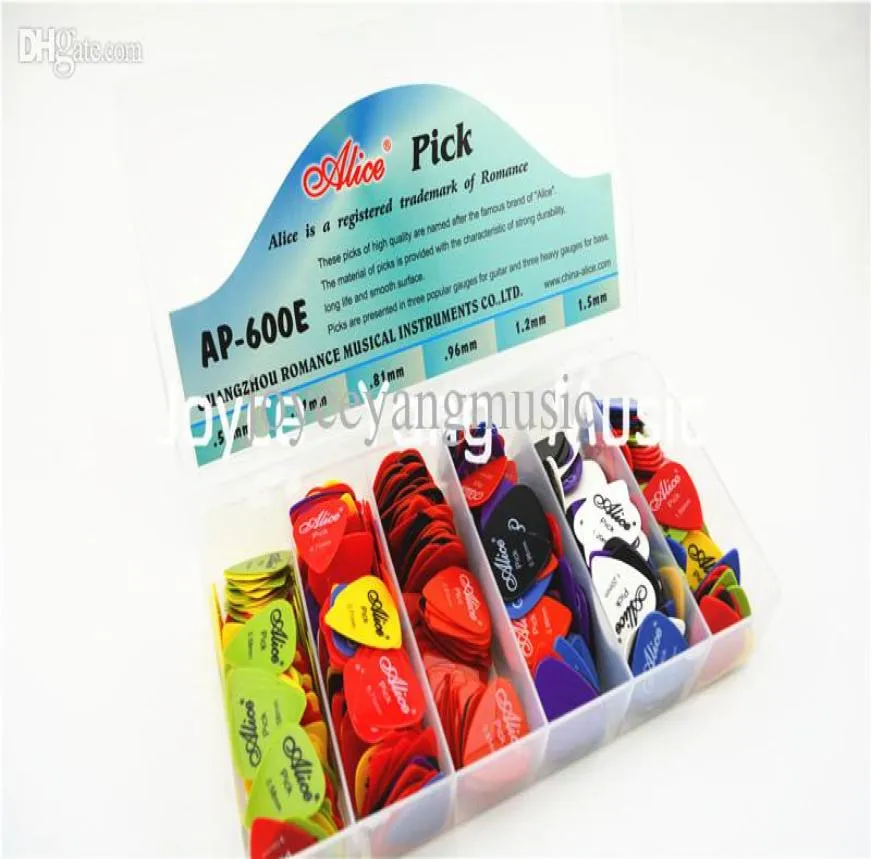 Lots of 600pcs Alice Smooth Nylon Acoustic Electric Guitar Picks Plectrums With Original Box2497029