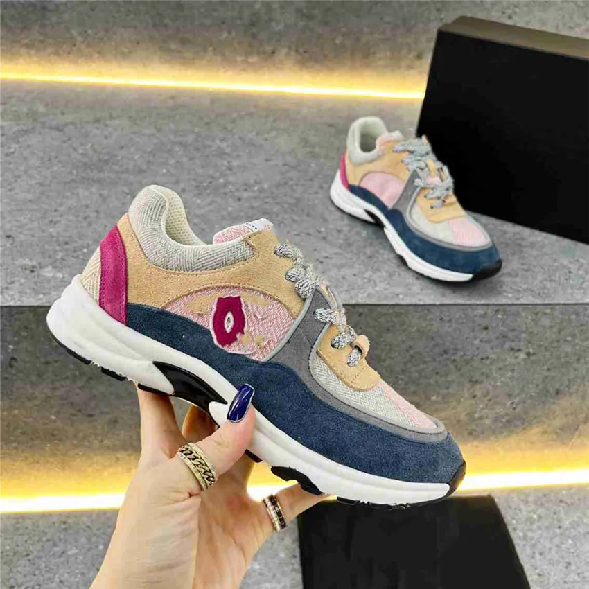 Luxur Design Bowling Shoes Channel 2023 Fashionabla Men and Women Leather Canvas Logo Logo Casual Outdoor Sports Running Shoes 05-05