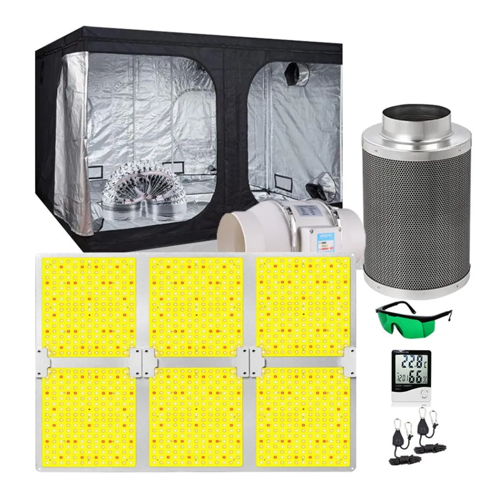 Dimmable Grow Lights Hydroponic Grown System Grow Tent Complete Kit Lamps 부품 실내 공장을위한 탄소 필터 전체 스펙트럼 LED 수족관 조명