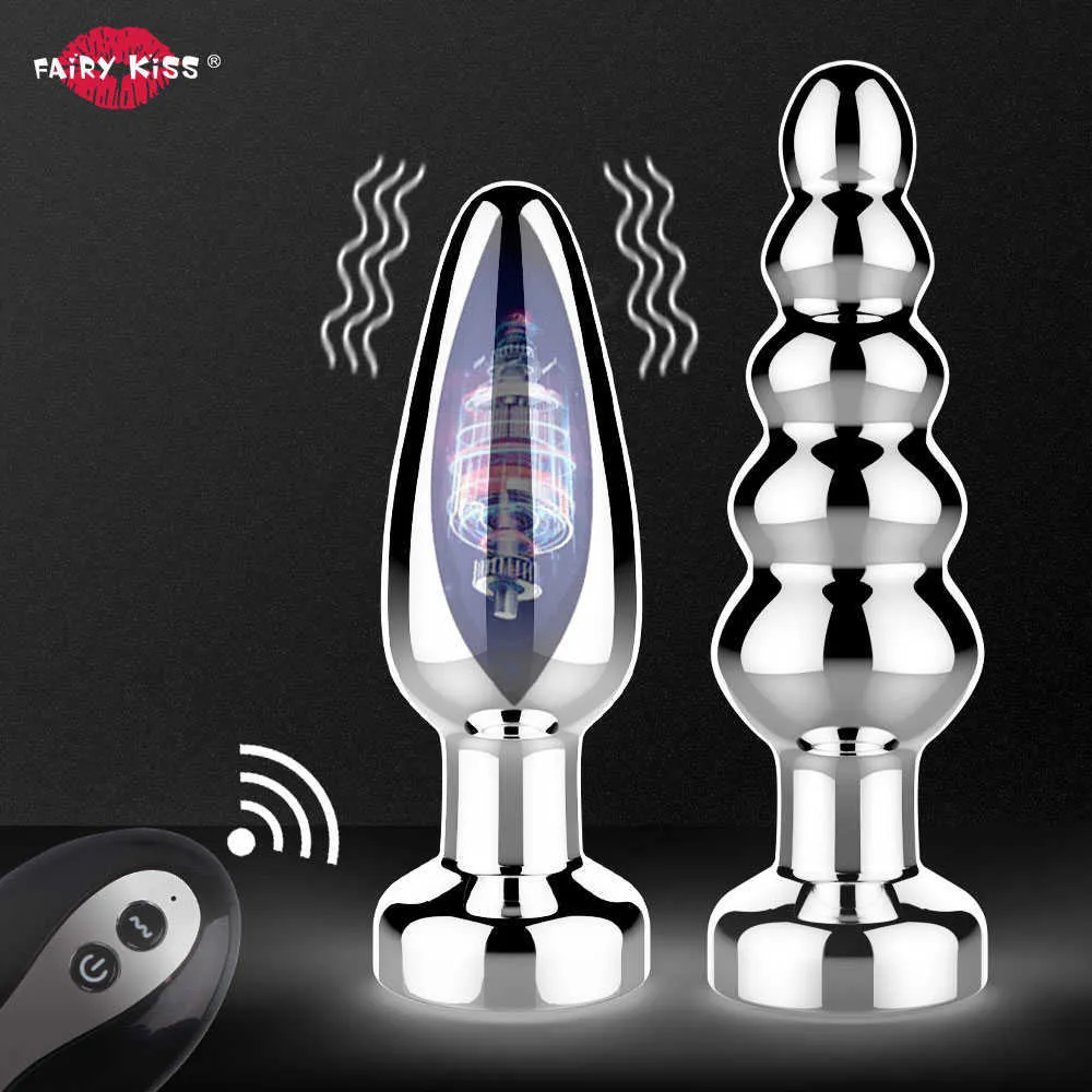 Skönhetsartiklar trådlöst vibrator anal plug prostate massager sexiga leksaker för män som vibrerar metall annal dildo rumpa klitoris stimulator kvinnor 18