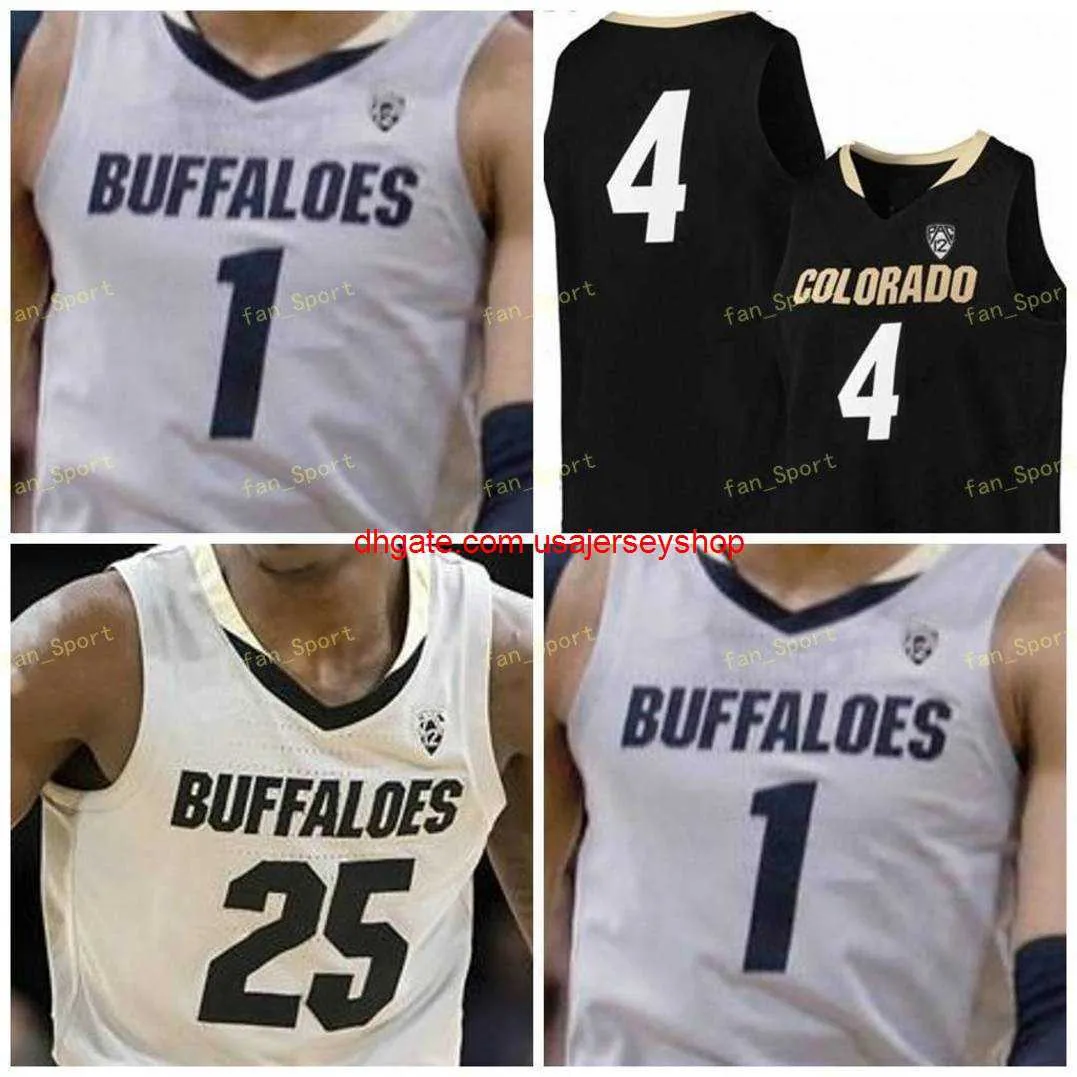 Maillot de basket-ball Colorado Buffaloes cousu sur mesure 23 Lucas Siewert 24 Eli Parquet 25 McKinley Wright IV 33 Aidan McQuade 34 Benan Ersek