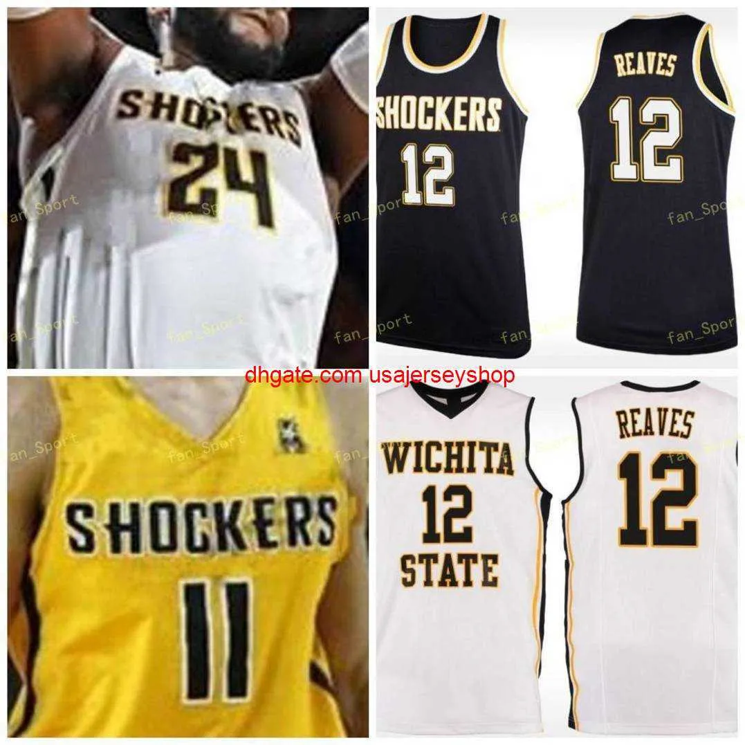 Niestandardowy zszyty ITA State Shockers Basketball Jersey 15 Brycen Bush 21 Jaime Echenique 22 Chance Moore 23 Teddy Allen