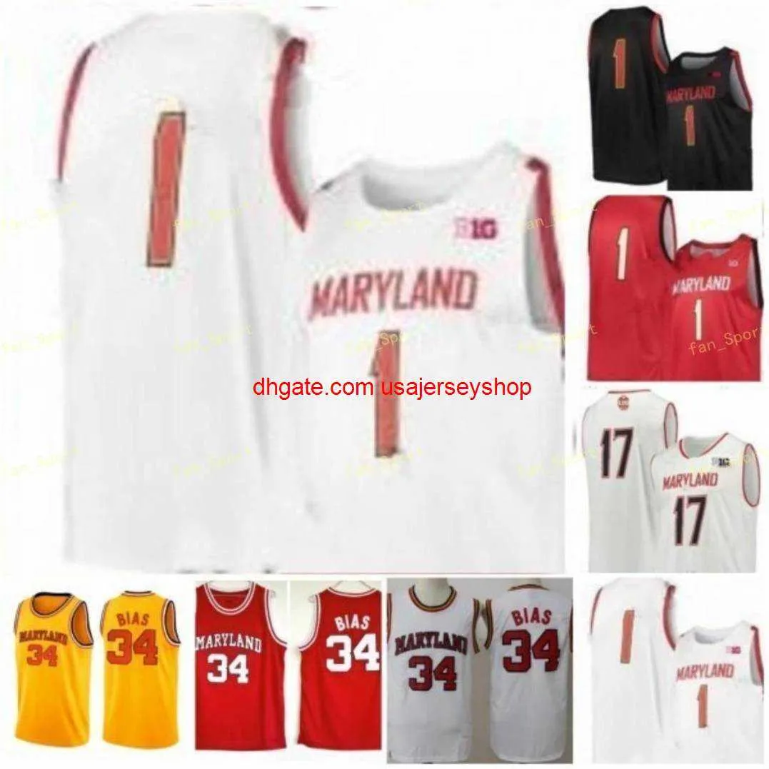 Maillot de basket-ball du Maryland cousu sur mesure 21 Makhi Mitchell 22 Makhel Mitchell 24 Donta Scott 25 Jalen Smith