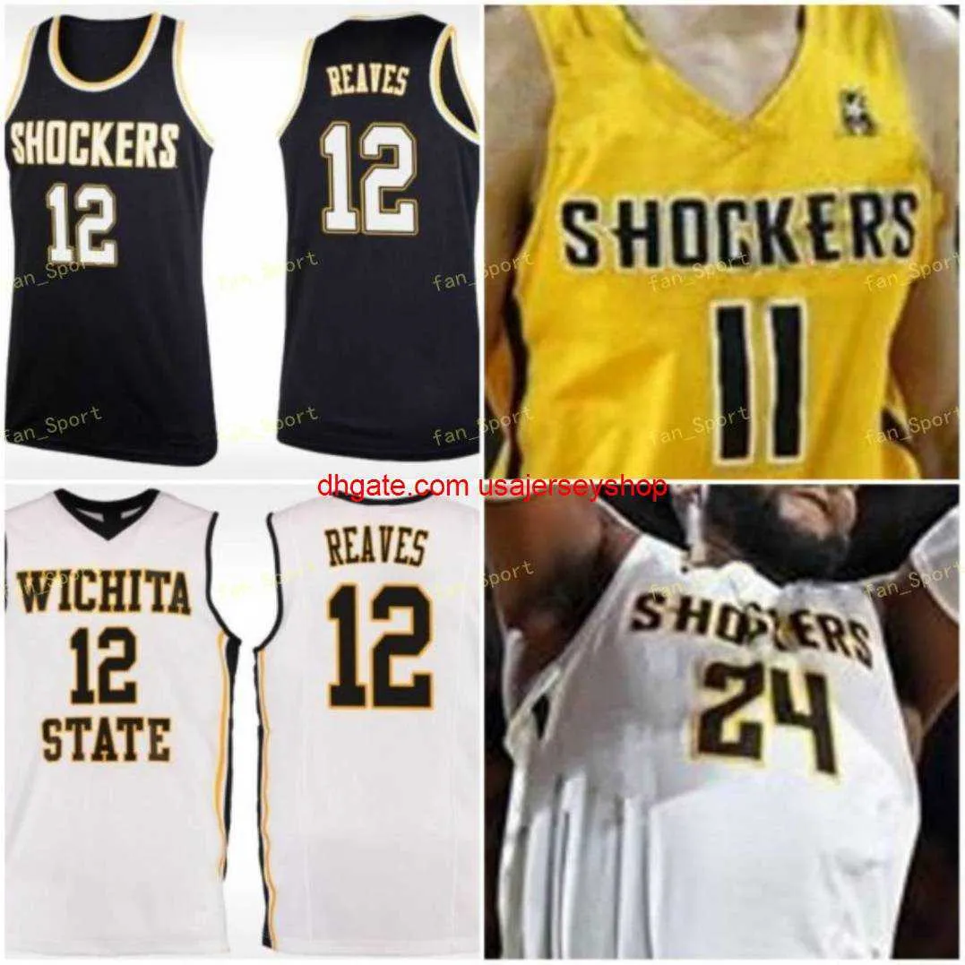 Niestandardowy zszyty ITA State Shockers Basketball Jersey 32 Tate Busse 33 Asbjorn Midtgaard 44 Isaiah Chandler