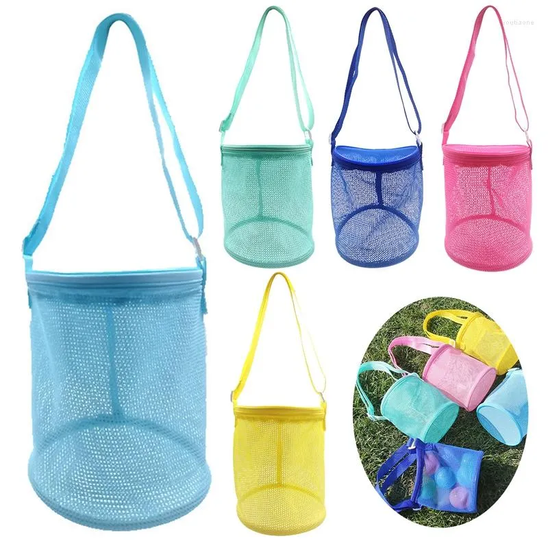 Sacs de rangement en plein air plage jouet sac en maille pochette à bandoulière portable pour enfants organisateur de voyage