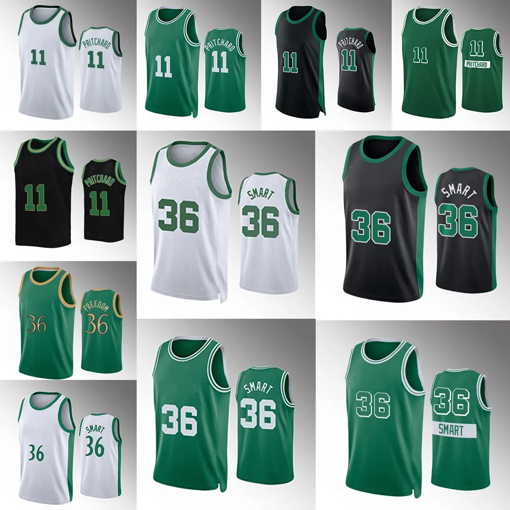 Anpassad 36 Kyrie Irving Basketball Jersey Jayson Tatum 0 11 Marcus Smart Lavender Green Men Women Youth Hot-Pressing Green White Shirt XS-4XL