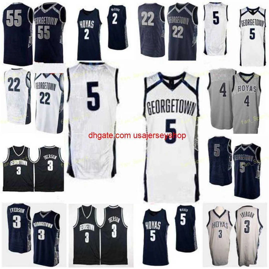 Anpassad sömnad Georgetown Hoyas Basketball Jersey 5 Timothy Ighoefe 10 Chuma Azinge 12 Terrell Allen 20 George Muresan