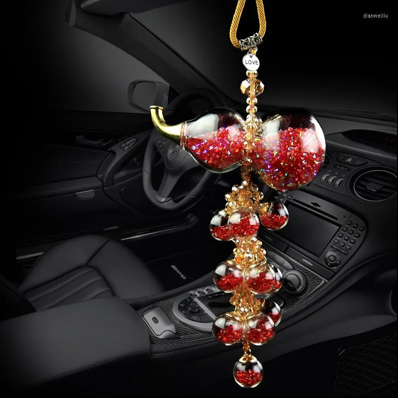 Interior Decorations Automobile Hanging Ornament Crystal Car Gourd Coche Colgante Decoration Glass Pendant Flower In A Bottle