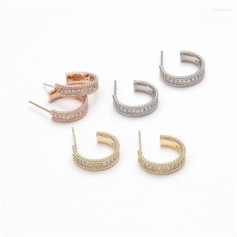 Серьги для обруча модная золотосекваленная медная CZ Crystal Twist для женщин C Shape Piercing Jewelry
