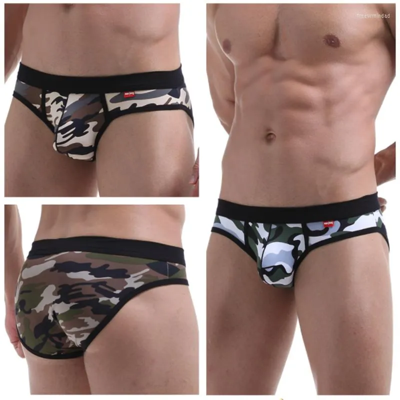 Underpants Men's Underwear U Convex Pouch Sexy Camouflage Sports Breathable Sweat-absorbent Briefs