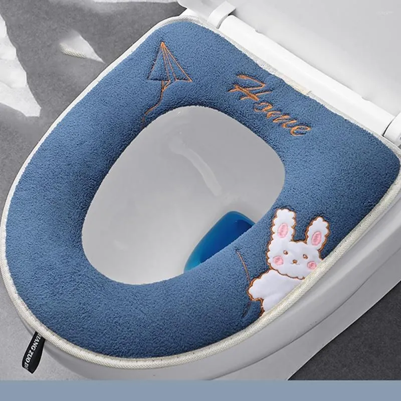 Fundas de asiento de inodoro 1PC cubierta Universal suave invierno cálido para baño WC a prueba de golpes funda de estera más cálida