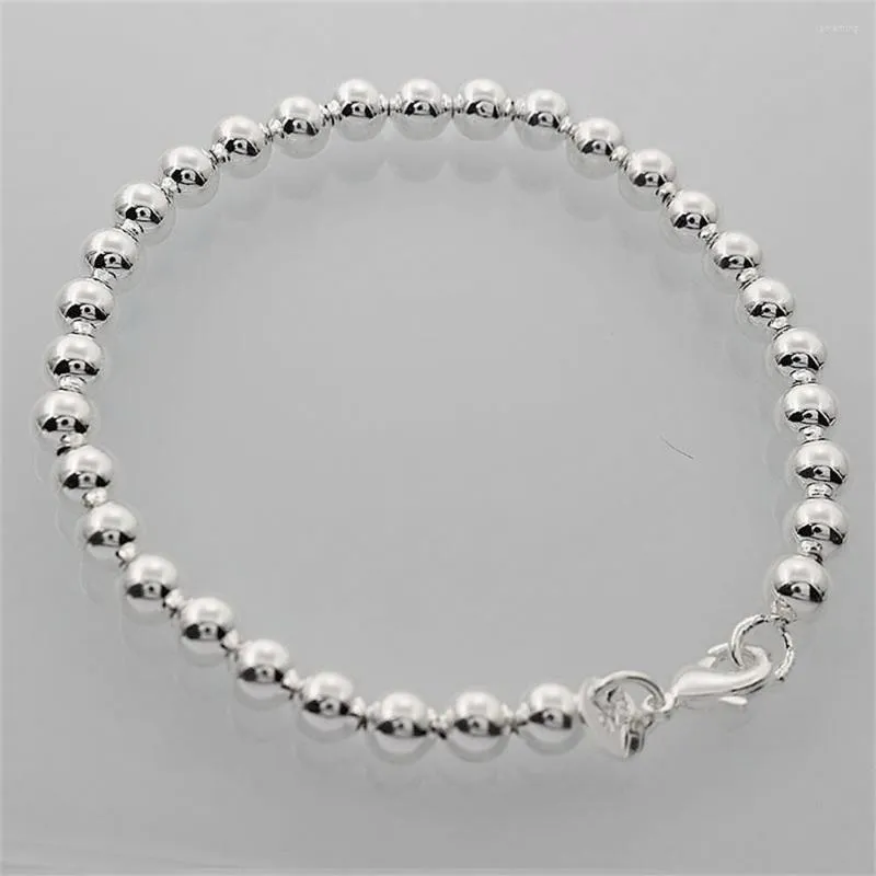 Pulseras de eslabones 925 Chapado en plata 6 mm Cuentas de Buda Explosión Accesorios de moda Versión coreana Joyería de tendencia Taobao Venta