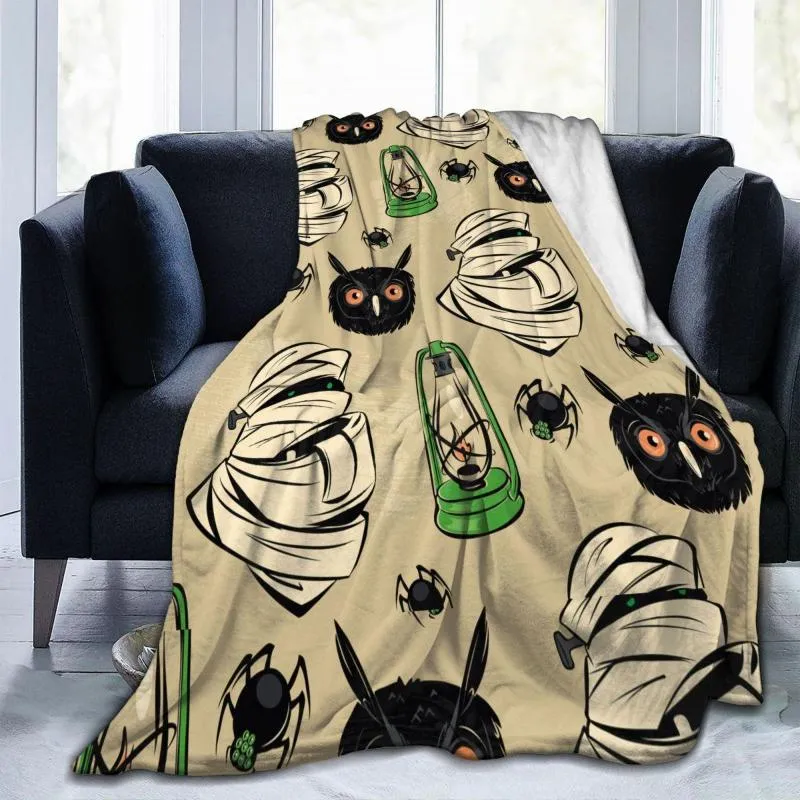 Blankets Soft Warm Fleece Blanket Halloween Vintage Pattern Winter Sofa Throw 3 Size Light Thin Mechanical Wash Flannel