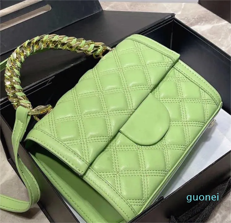 Borse firmate Borse da donna classiche trapuntate bicolore Borse con manico a maglia cubana Totes Tracolla in pelle Borsa a tracolla classica Mini patta quadrata GHW Borsa multi nera di lusso h