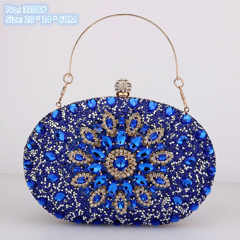 Factory sales ladies shoulder bags 7 colors exquisite diamond dress clutch dinner bag wedding banquet foreign style mobile phone coin purse fashion handbag 3108#