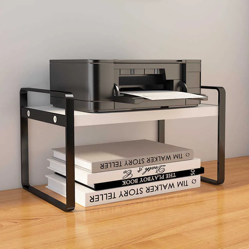 1-layer Metal Desktop Organizer Simple Sundries Storage Holder Small Shelf for Dormitory Stationery Rack