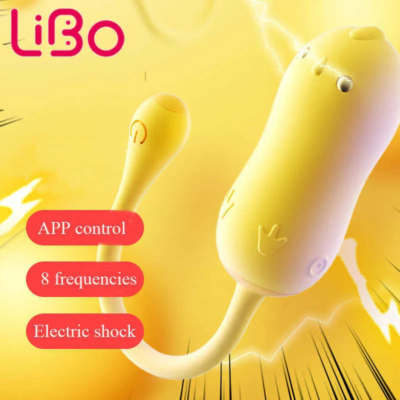 Skönhetsartiklar libo elektrisk chock vibrator app fjärrkontroll massage för kvinnor onani vibrerande ägg g-spot vagina klitoris sexiga leksaker