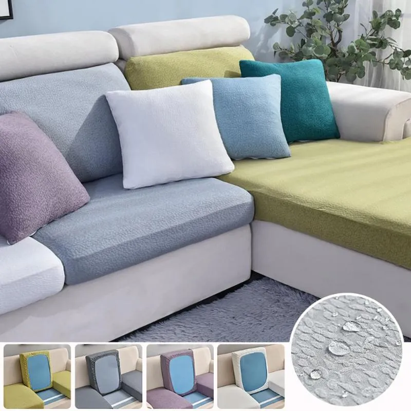 Chair Covers Waterproof Seersucker Sofa Cover Elastic Jacquard Seat Cushion For Living Room L-Shape Corner Armchair Slipcover