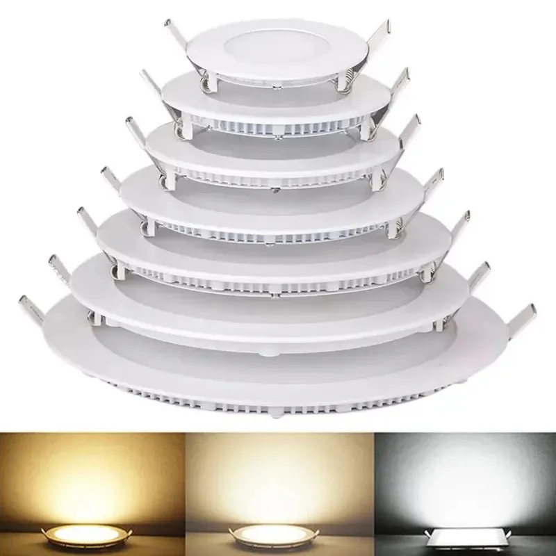 Dimmable Round Led Panel Light 4W 6W 9W 12W 15W 18W 21W 110-240V Led Ceiling Recessed down lamp SMD2835 downlight With driver