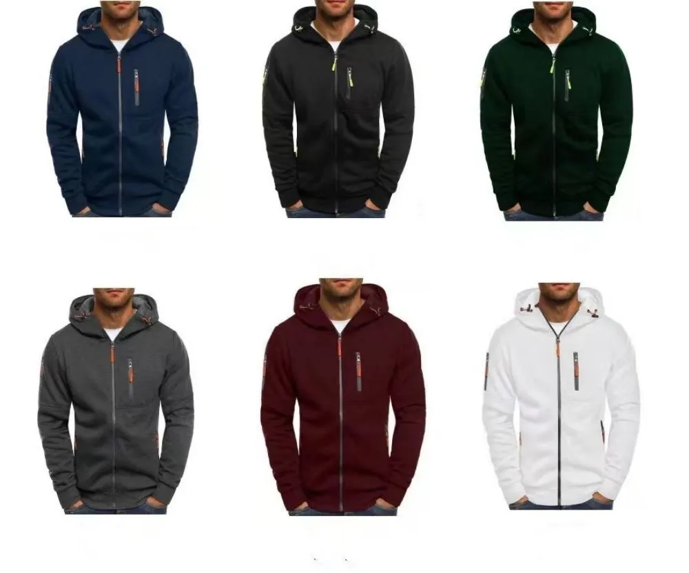 nous homme pull sport fitness Hommes Hoodies pull à capuche veste mens casual couleur unie fermeture éclair cardigan automne et hiver tenue décontracté 1S-3XL