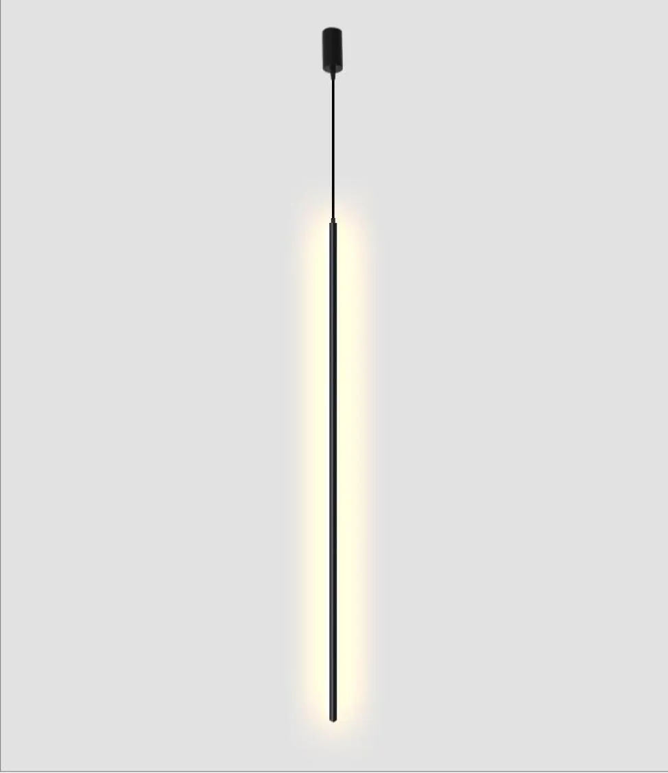 postmodern minimalist black wrought iron led chandelier vertical hanging long bedroom bedside chandelier1580250